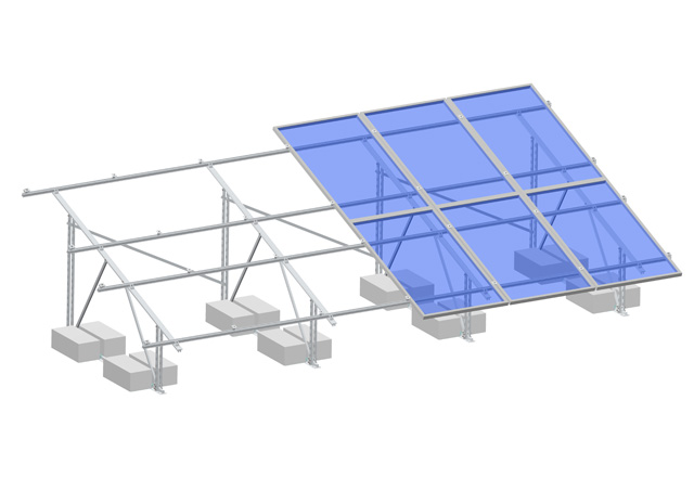 Techo plano - Sistema de montaje de techo con lastre de aluminio